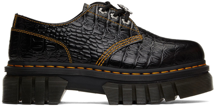 behang punt Storing Marc Jacobs Heaven: Black Dr. Martens Edition Audrick Croc Shoes | SSENSE