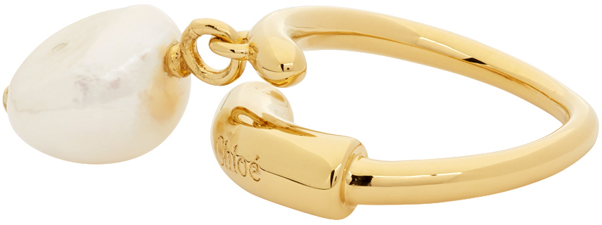 Chloé Gold Pearl Darcey Baroque Ring | Smart Closet