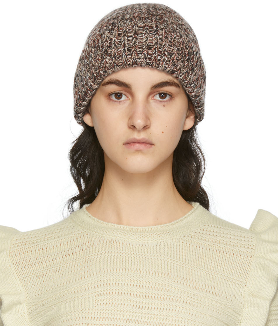 Chloé Tweed Cashmere Wool Knit Beanie 