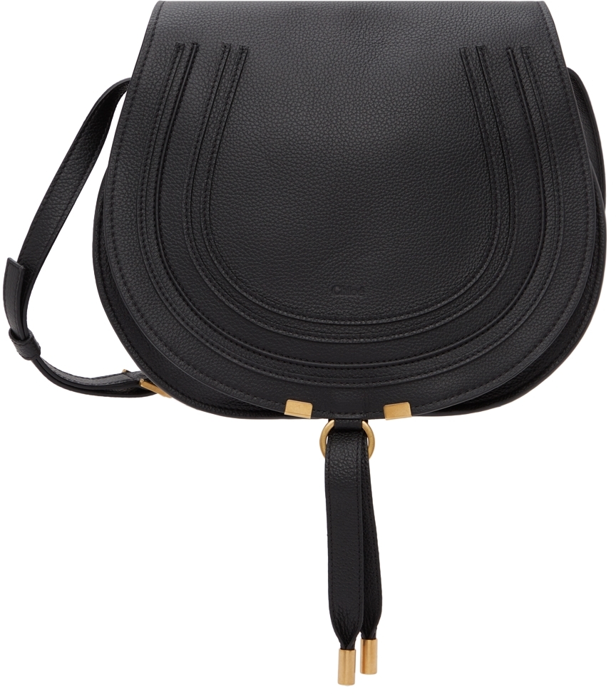 Chloé: Black Medium Marcie Saddle Bag | SSENSE Canada