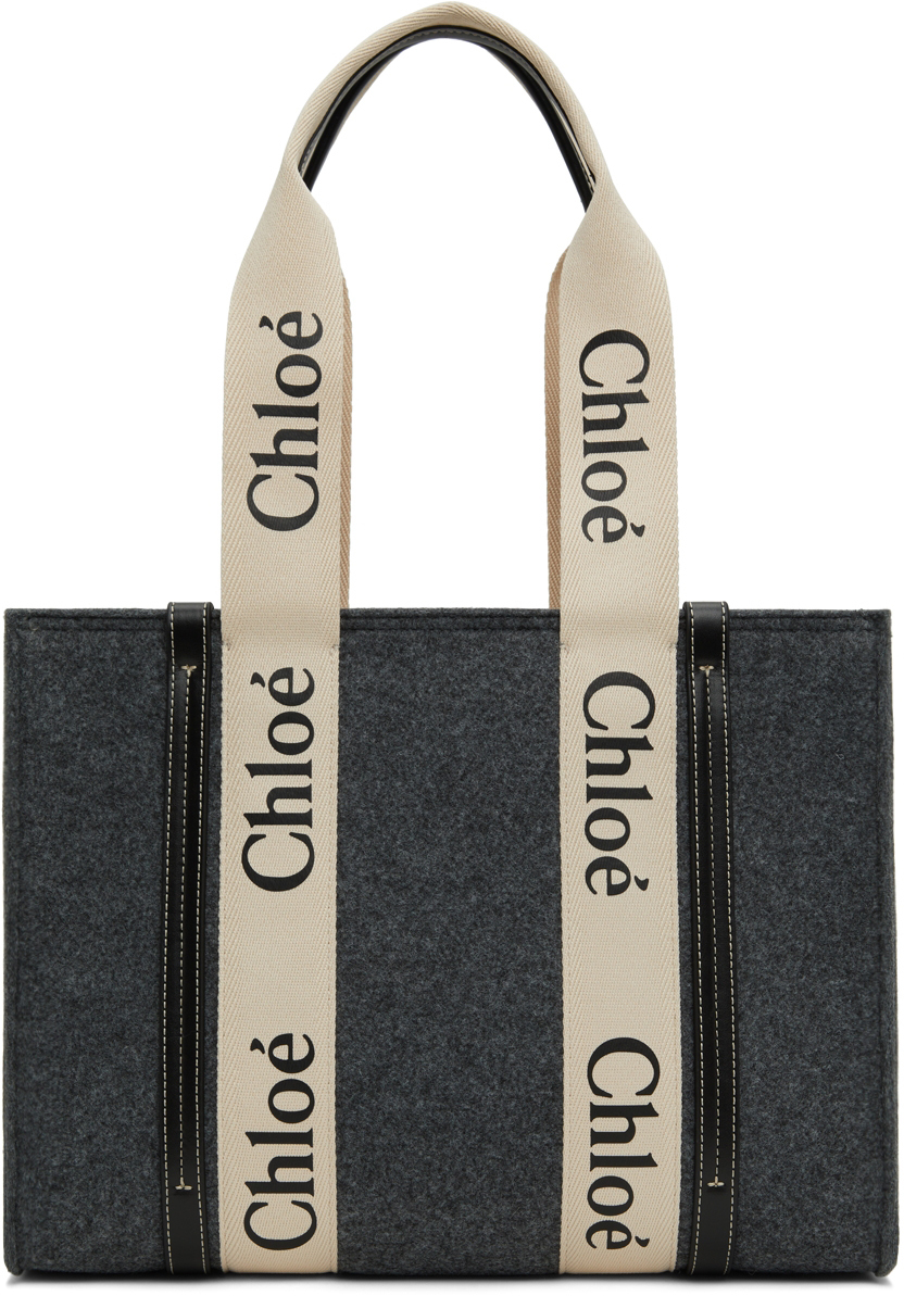 Chloé Grey Medium Woody Tote Bag