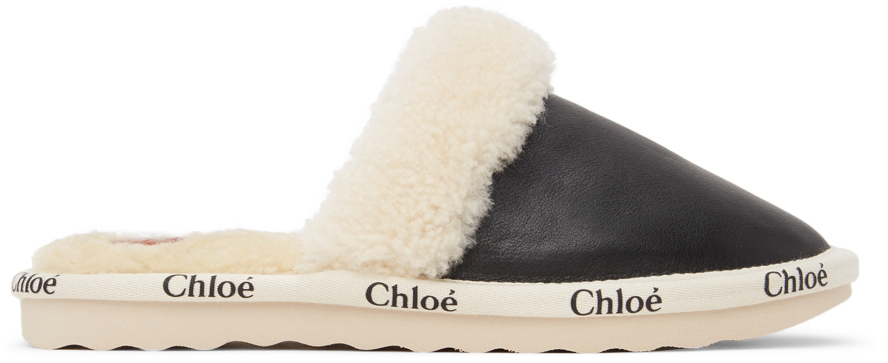 Chloé SSENSE Exclusive Black Shearling Loafers