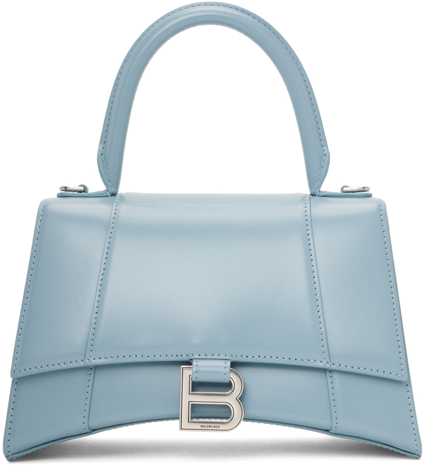 Balenciaga Hourglass Top Handle Xs Bag in Blue Shiny Embossed Leather  ref356360  Joli Closet