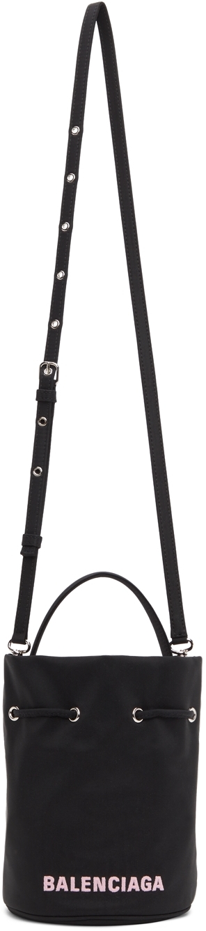 Balenciaga Black XS Drawstring Wheel Bucket Bag