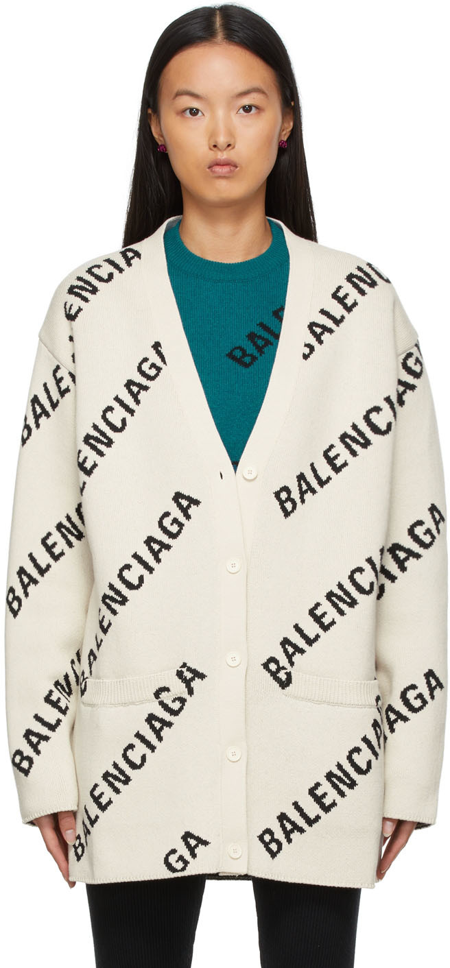 All Over Logo cardigan BALENCIAGA  Blondie Shop