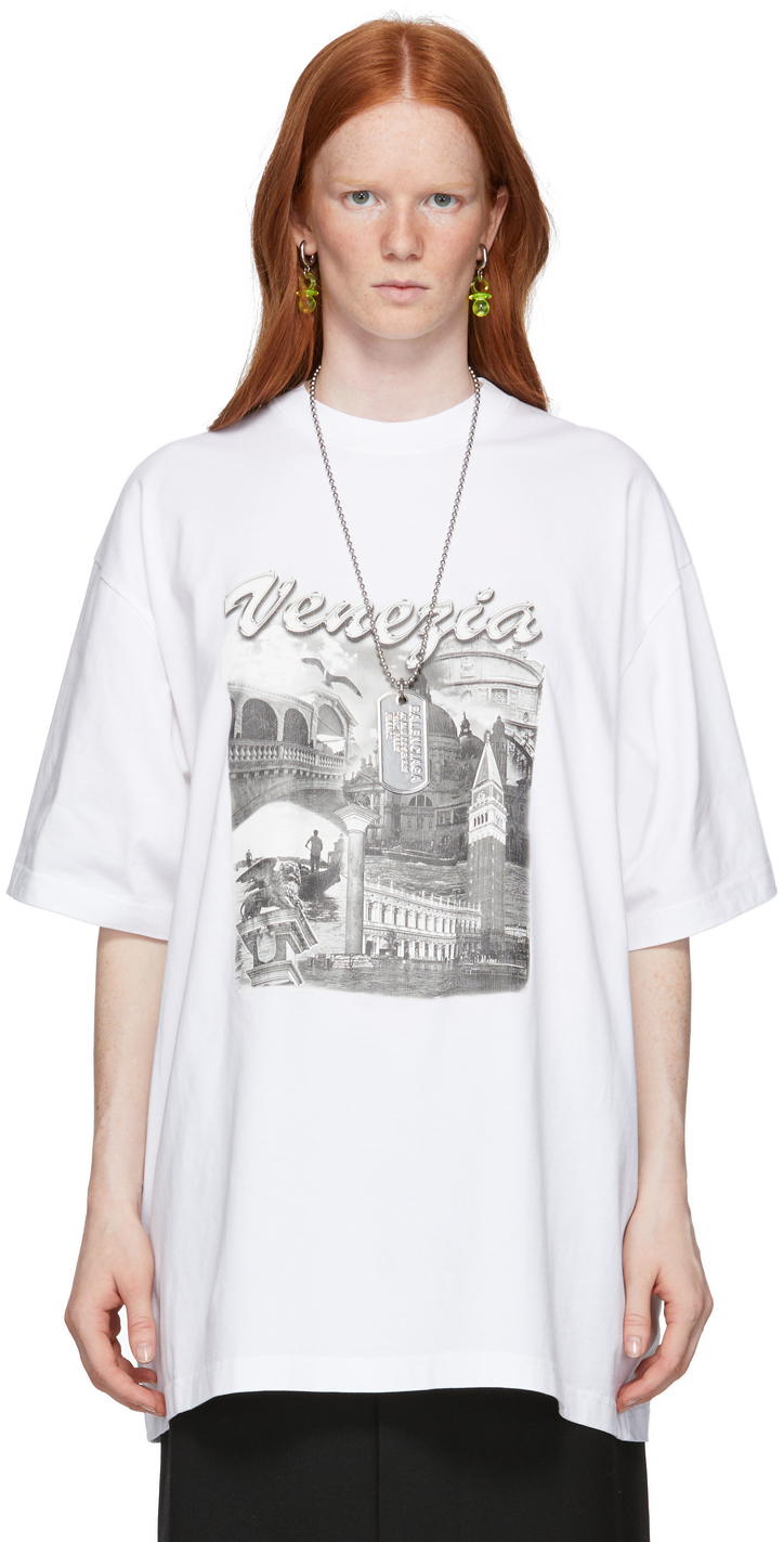 Balenciaga White 'Venezia' Boxy T-Shirt