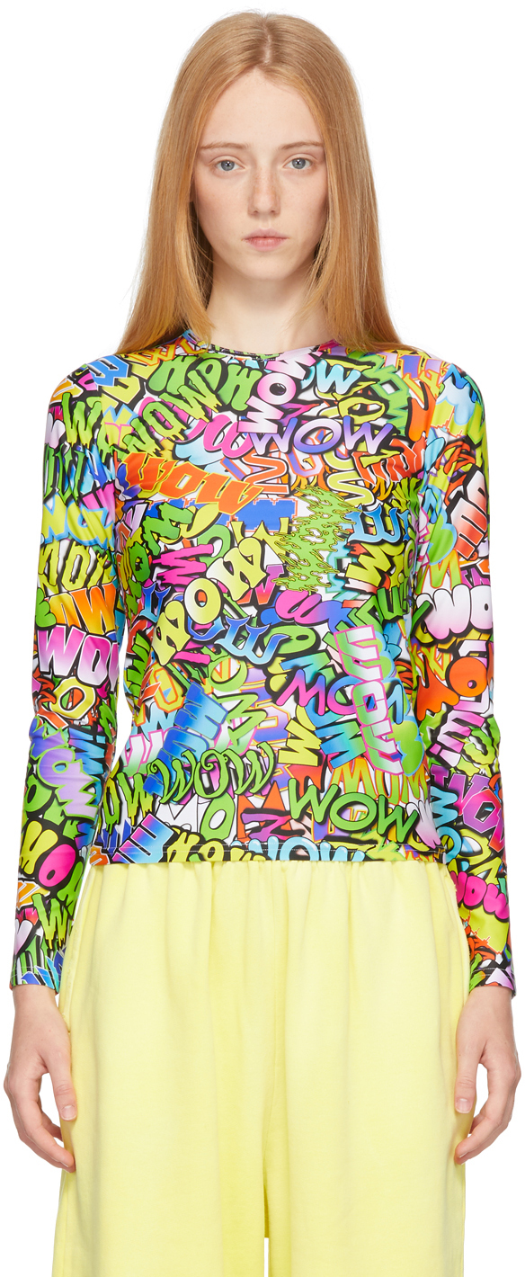 Multicolor 'Wow' Long Sleeve T-Shirt