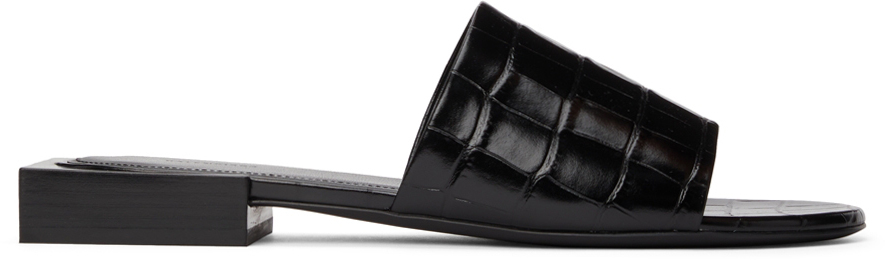 balenciaga logo leather sandals