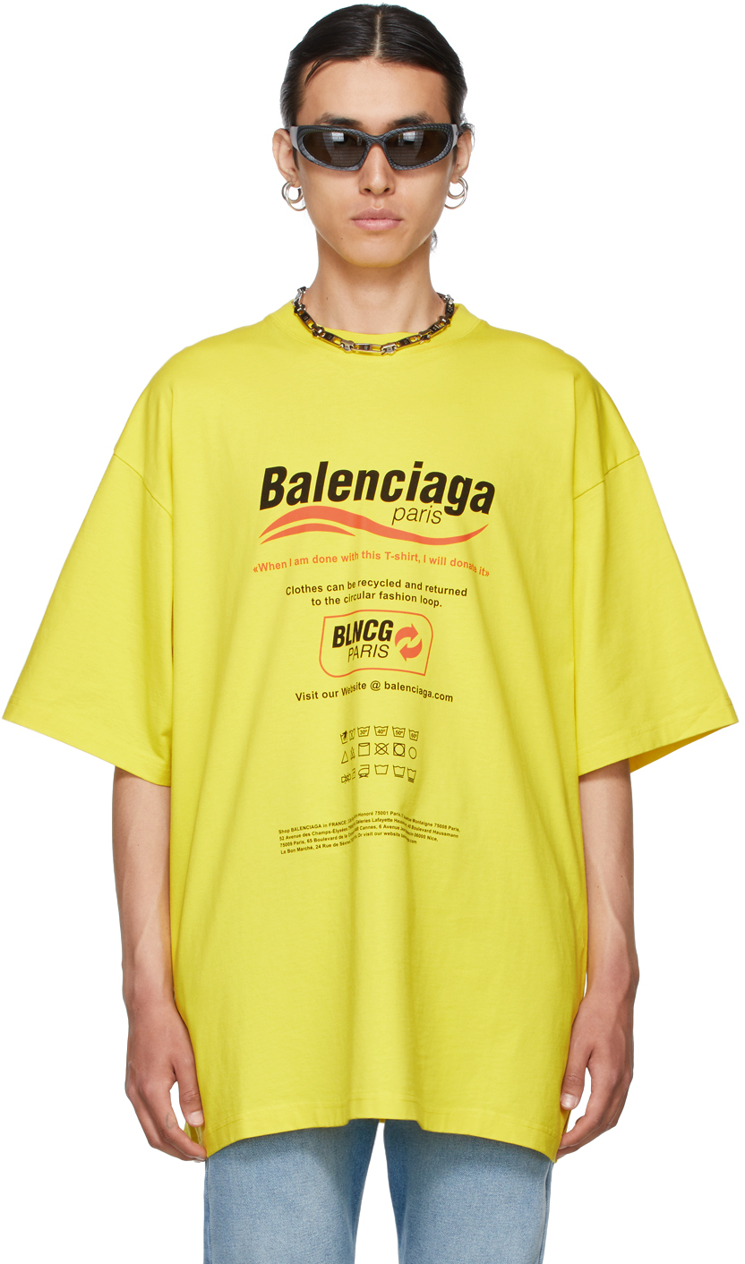 balenciaga yellow t shirt