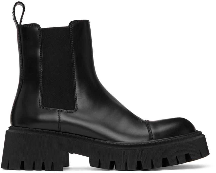 Balenciaga: Black Tractor Boots | SSENSE UK