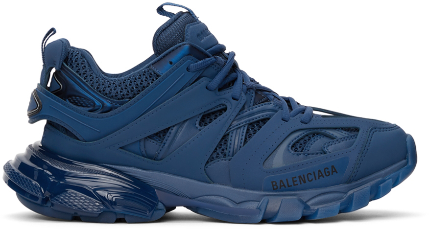 Balenciaga: Blue Track Clear Sole Sneakers | SSENSE