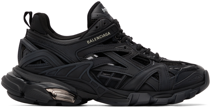Balenciaga: Black Track.2 Open Sneakers | SSENSE Canada