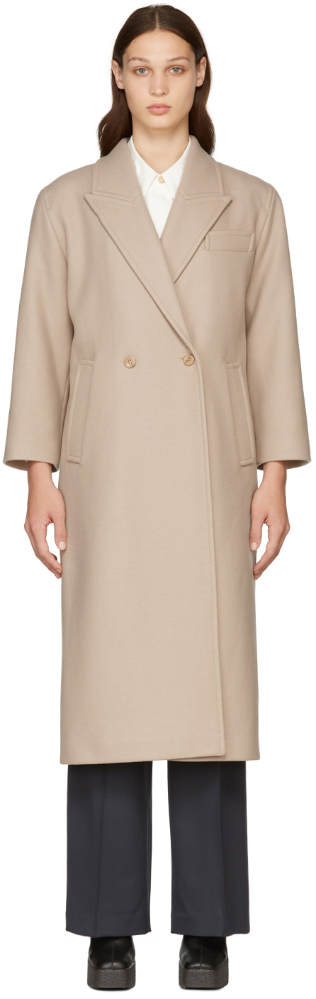 fitted beige coat