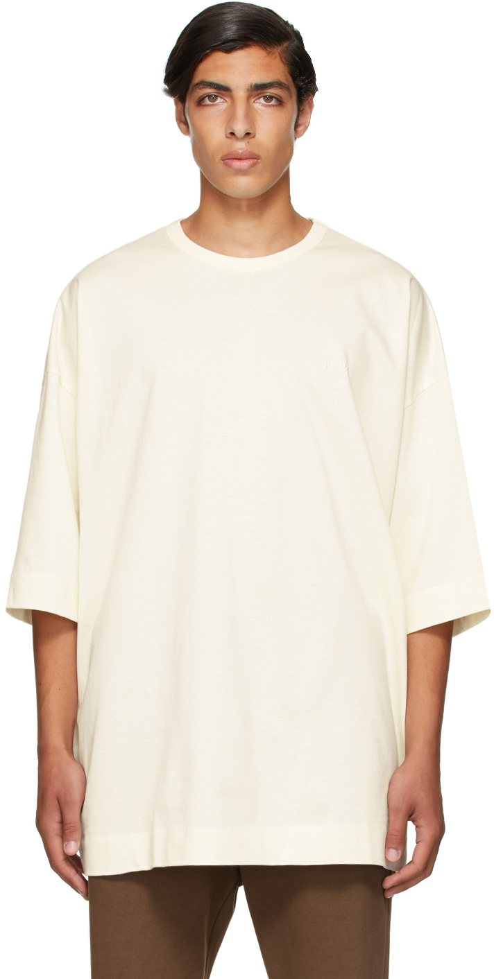 Juun.J Off-White Logo Graphic T-Shirt