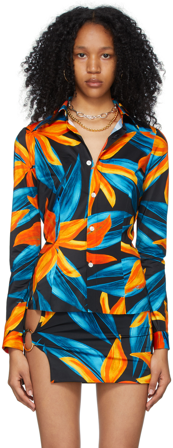 Louisa Ballou SSENSE Exclusive Orange & Blue Tight Shirt