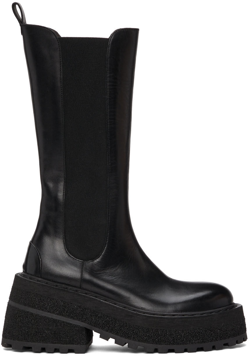 Black Carretta Mid-Calf Boots by Marsèll on Sale