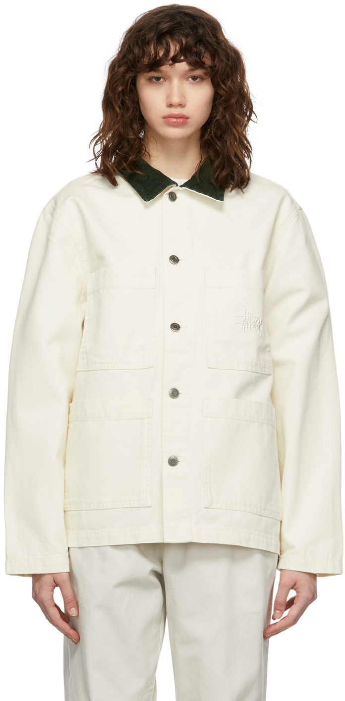 Off-White Cord Collar Canvas Chore Jacket