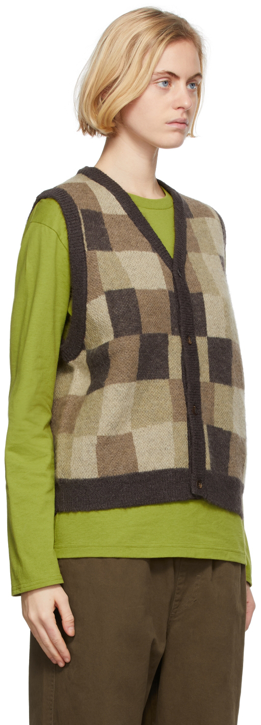 Stussy WOBBLY SWEATER VEST Brown XL ニット-