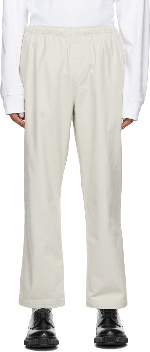 Off-White Brushed Beach Trousers by Stüssy on Sale