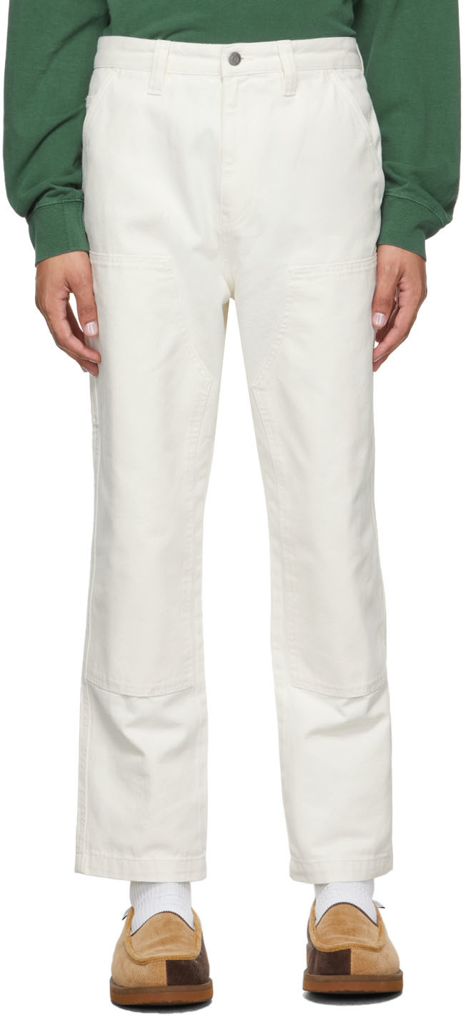 Stüssy: Off-White Canvas Work Trousers | SSENSE