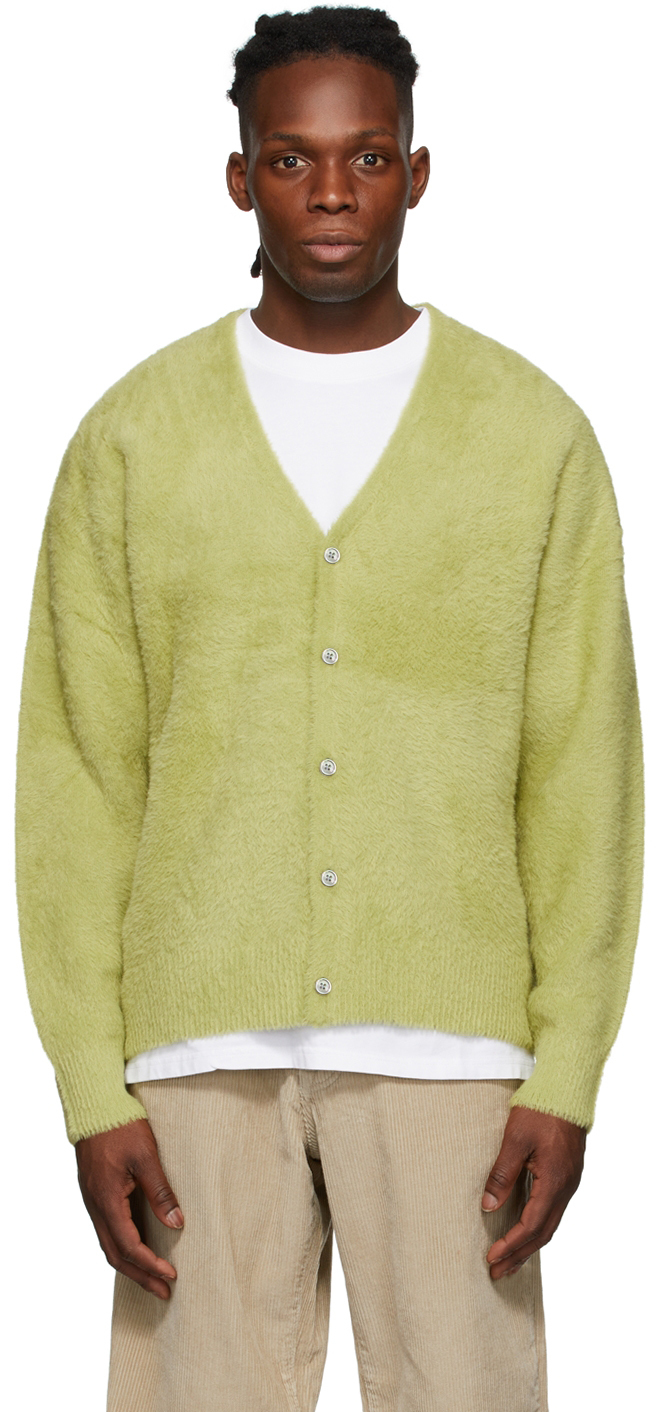 Stussy SHAGGY CARDIGAN Lime | Stussy カーディガン | oxygencycles.in