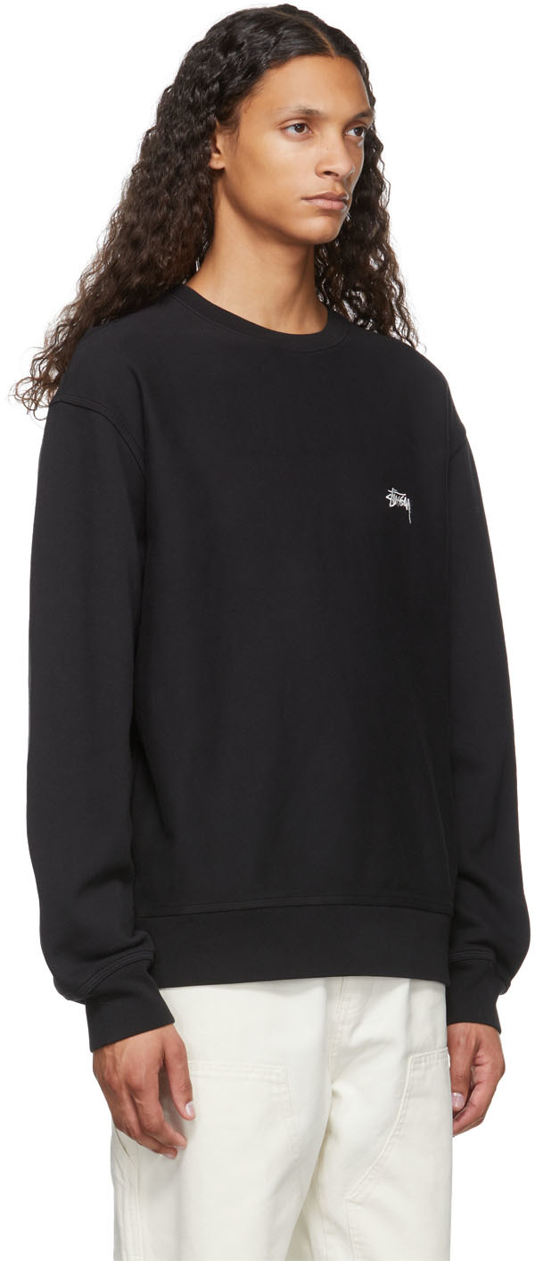 Stüssy Black Overdyed Stock Logo Sweatshirt | Smart Closet