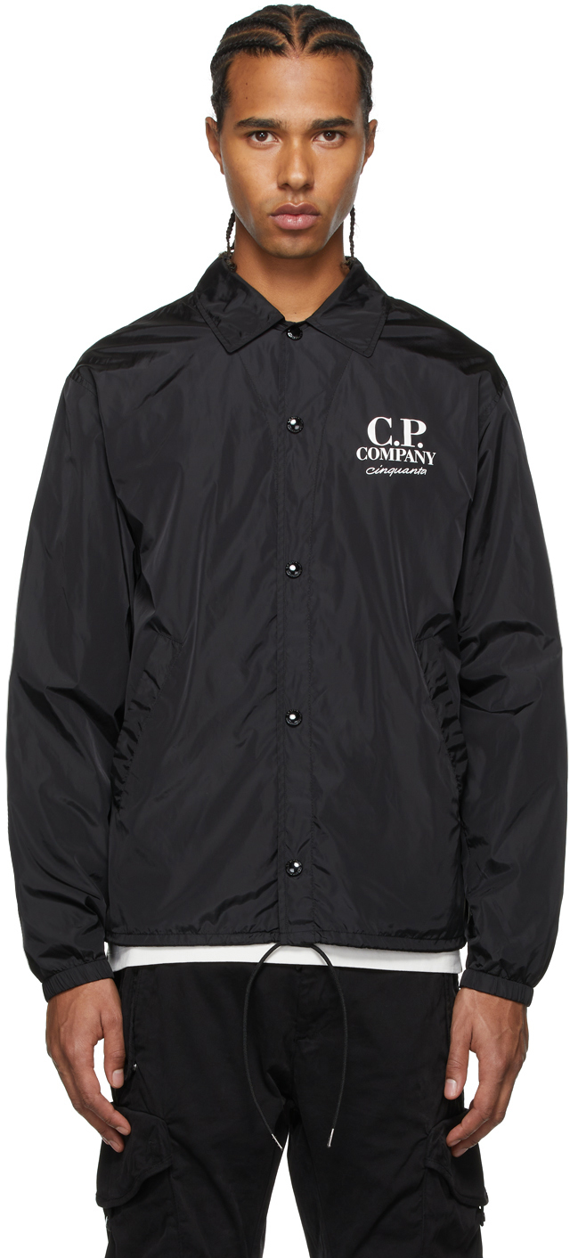 C.P. Company: Black Chrome Cinquanta Logo Jacket | SSENSE Canada