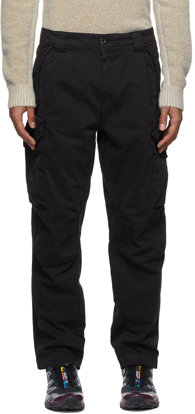 C.P. Company Black Sateen Cargo Pants