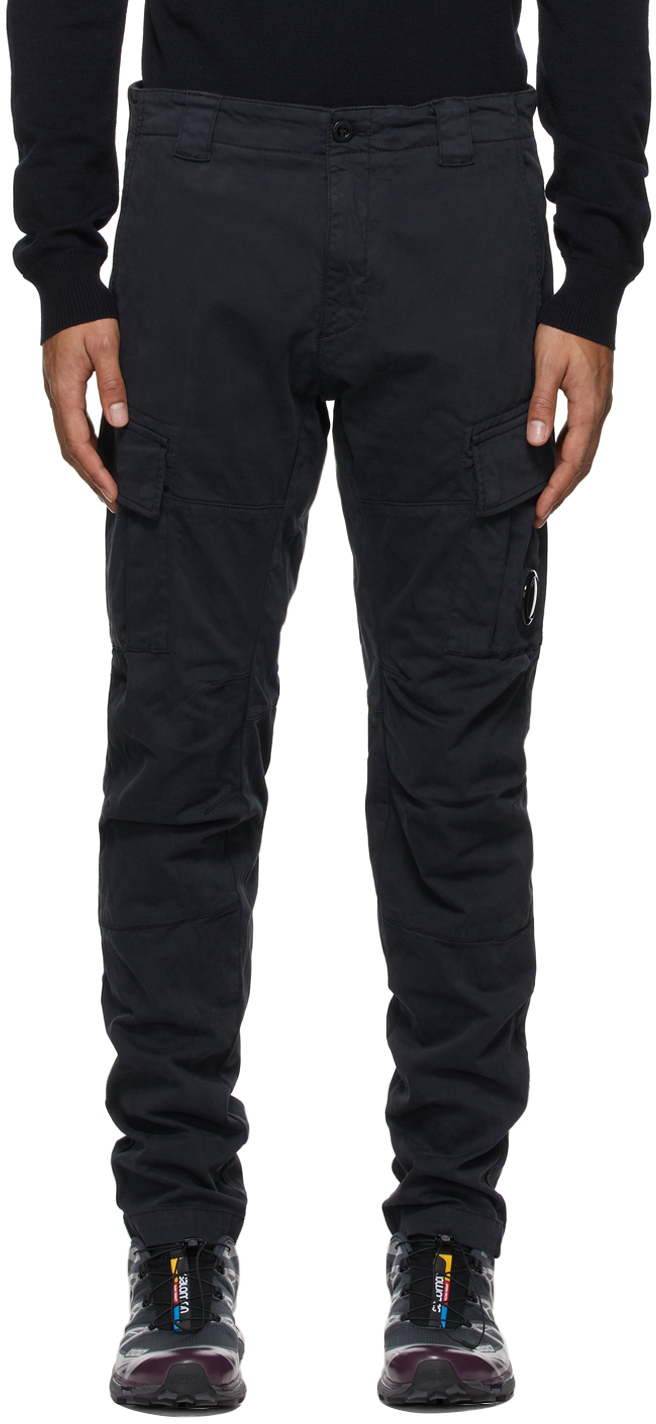 C.P. Company Navy Stretch Sateen Cargo Pants SSENSE UK