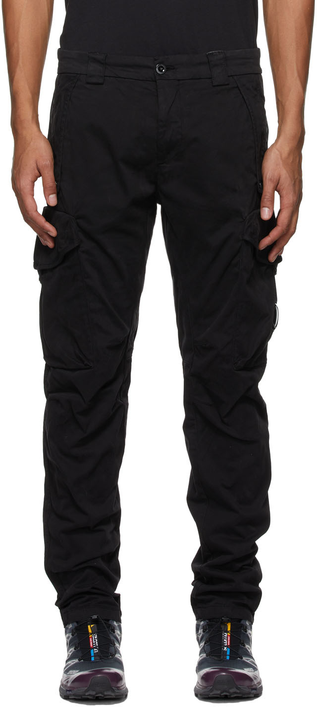C.P. Company Black Stretch Sateen Workwear Cargo Pants