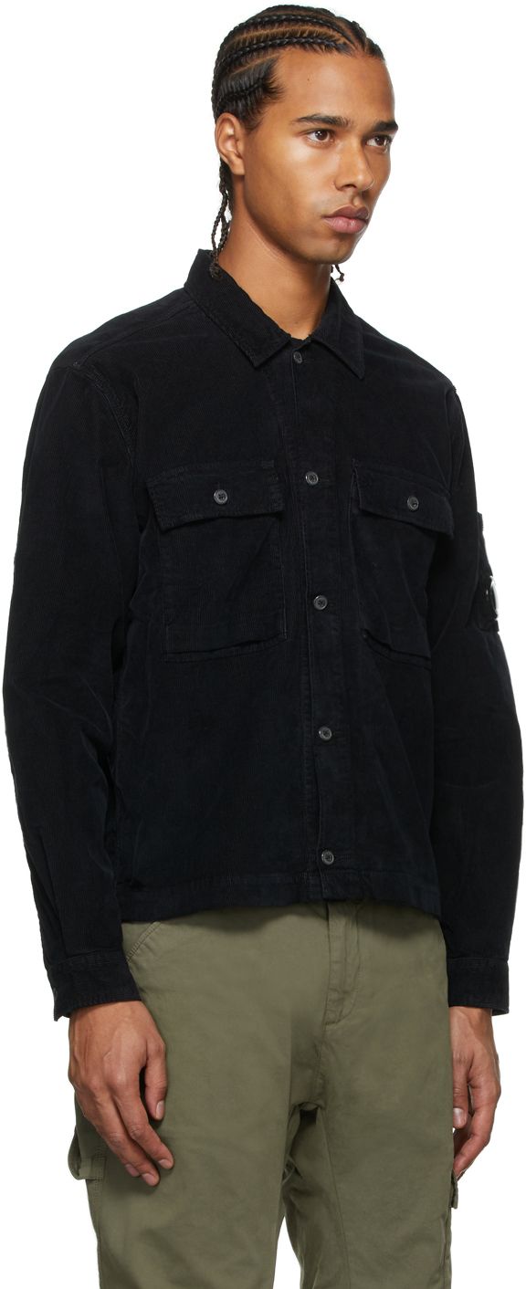 C.P. Company Black Corduroy Utility Shirt | Smart Closet