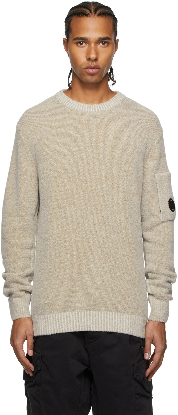 C.P. Company: Beige Knit Fleece Sweater | SSENSE UK
