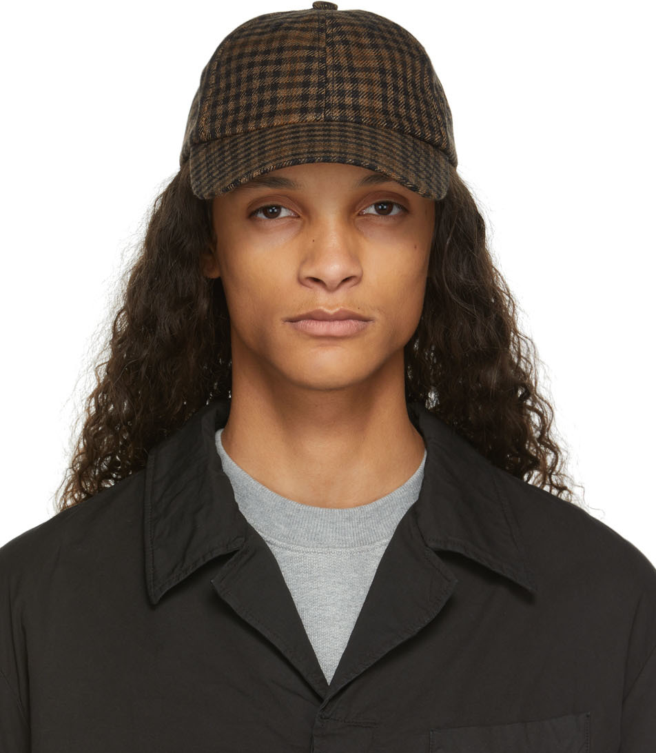 Brown Check Giles Cap by Dries Van Noten on Sale