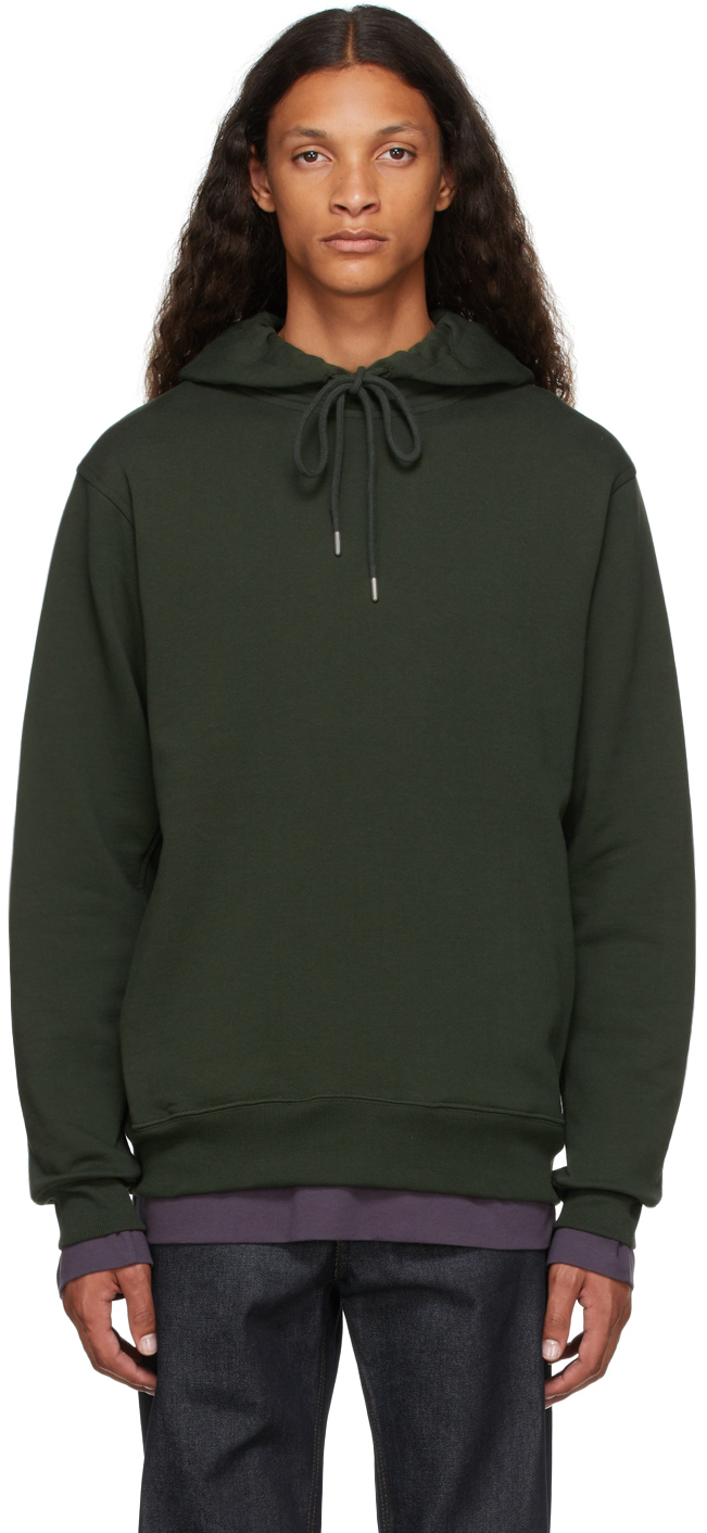 Green French Terry Hoodie by Dries Van Noten on Sale