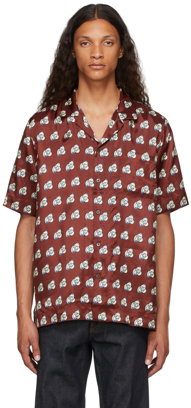 Dries Van Noten Burgundy Viscose Camp 