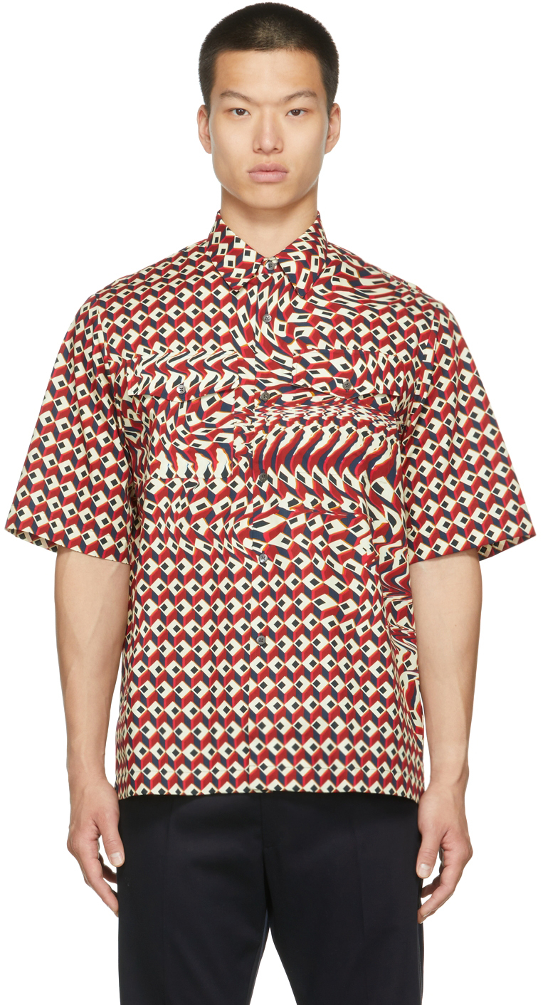 Dries Van Noten: Multicolor Cotton Poplin Graphic Shirt | SSENSE