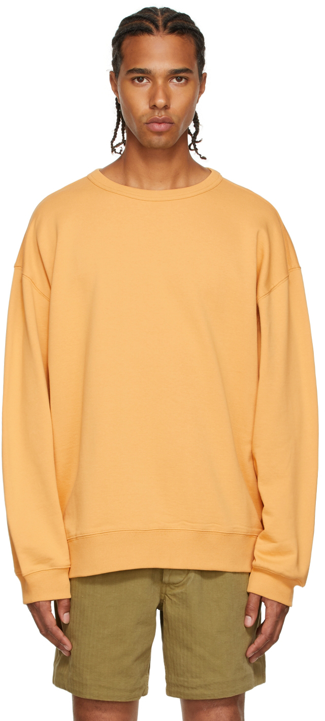 Orange Medium Weight French Terry Sweatshirt by Dries Van Noten on Sale