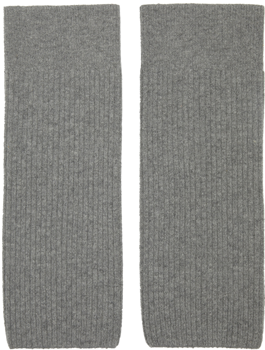 Dries Van Noten Grey Knit Leg Warmers