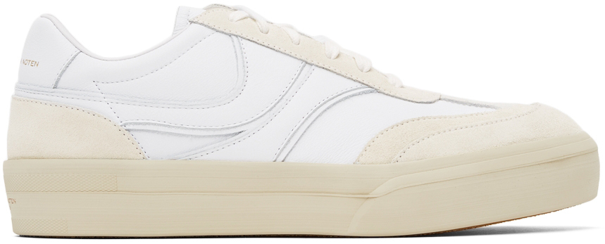 Baskets basses blanches en cuir Dries Van Noten en solde
