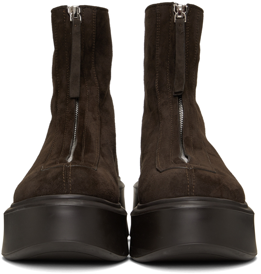 The Row Brown Suede Zipped 1 Boots | Smart Closet