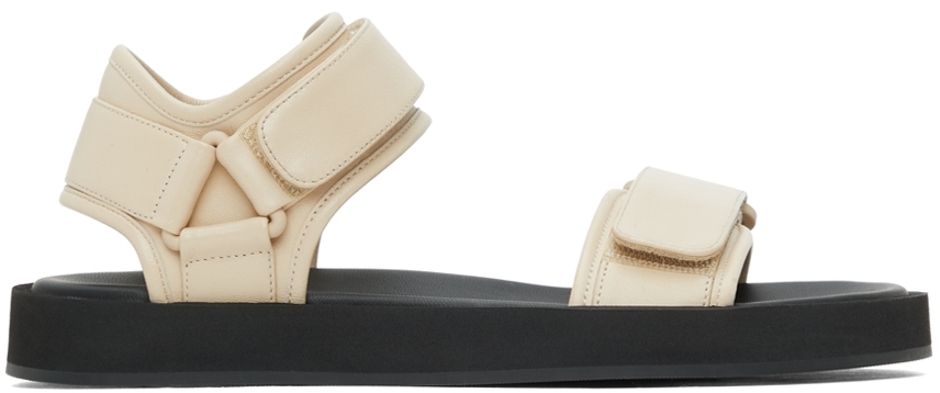 The Row Off-White Hook-And-Loop Sandals | Smart Closet