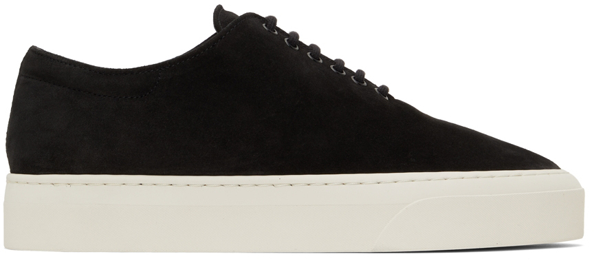 The Row Black Suede Marie H Lace-Up Sneakers