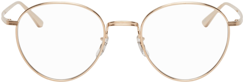 The Row: Gold Oliver Peoples Edition Brownstone 2 Glasses | SSENSE