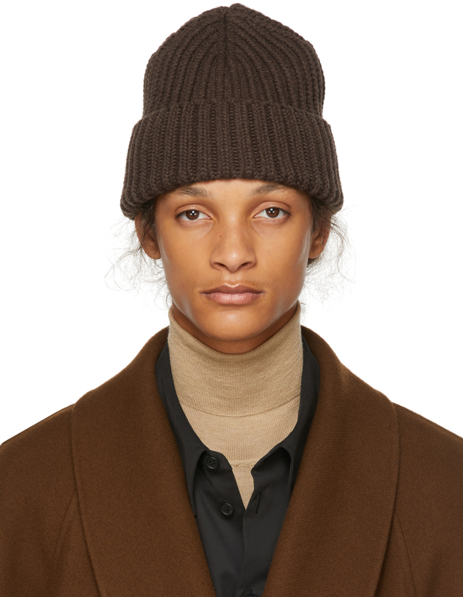 The Row Brown Cashmere Dibbo Beanie