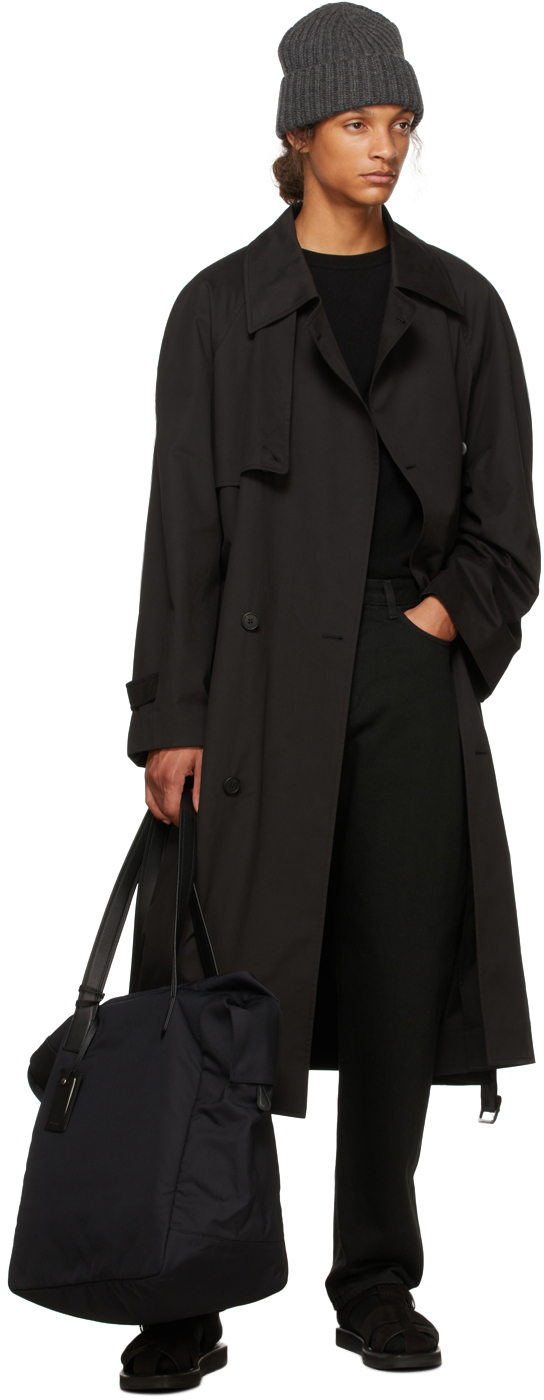 The Row Black Cashmere Omar Trench Coat | Smart Closet