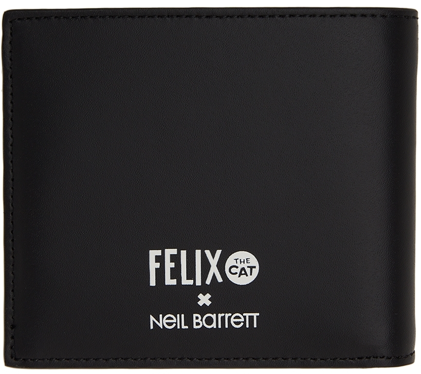 Neil Barrett Black Felix The Cat Edition Bifold Wallet | Smart Closet
