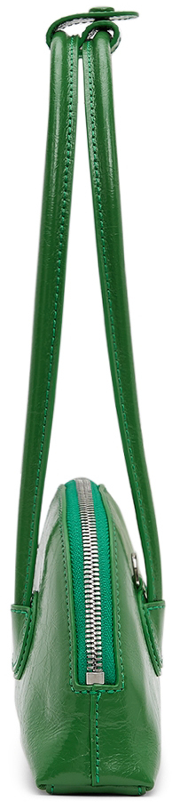 Marge Sherwood Crinkled Leather Square Shoulder Bag with Piping - Green on  Garmentory