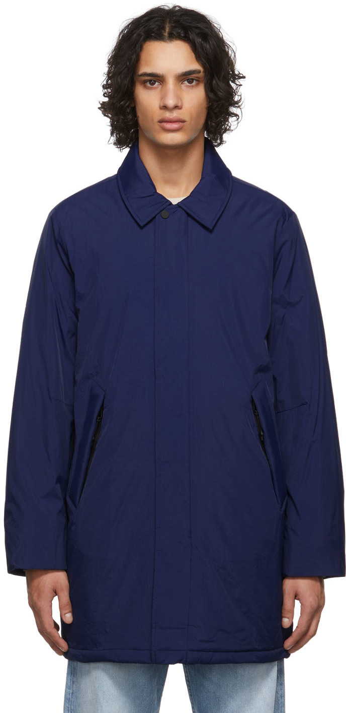 The Very Warm: Navy Car Coat | SSENSE
