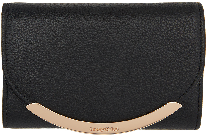 See by Chloé Black Lizzie Compact Trifold Wallet