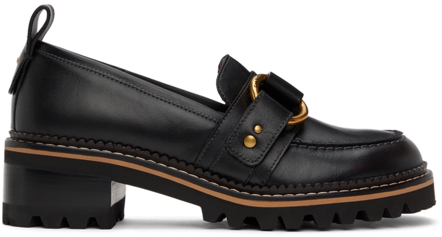 See by Chloé Black Erine Heeled Loafers